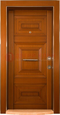 Коричневая входная дверь c МДФ панелью ЧД-10 в частный дом в Иваново
