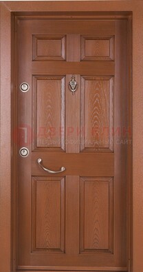 Коричневая входная дверь c МДФ панелью ЧД-34 в частный дом в Иваново