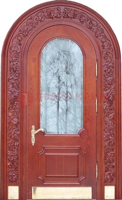 Толстая металлическая арочная дверь со стеклом ДА-20 в Иваново