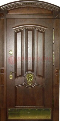Хорошая стальная арочная дверь с декоративным элементом ДА-23 в Иваново