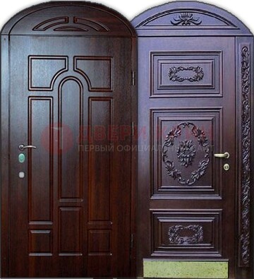Стильная железная арочная дверь с декоративным элементом ДА-24 в Иваново