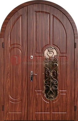 Арочная двухстворчатая стальная дверь Винорит ДА-54 в Иваново