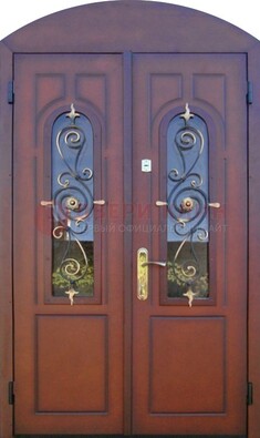 Двухстворчатая стальная дверь Винорит в форме арки ДА-55 в Иваново