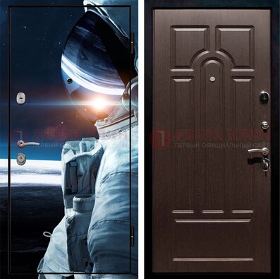 Синяя стальная дверь с фотопечатью ДФ-4 в Иваново