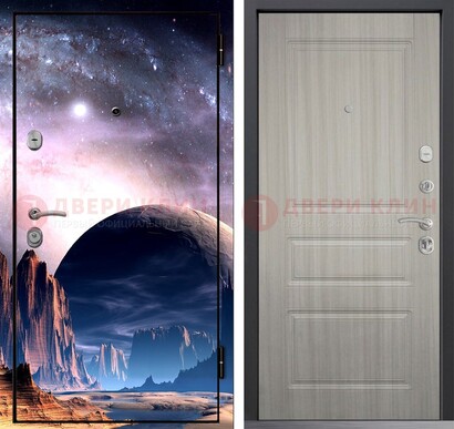 Железная дверь с фотопечатью космоса и планеты ДФ-50 в Иваново