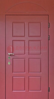 Красная стальная дверь с верхней фрамугой ДФГ-13 в Иваново
