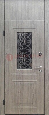 Металлическая дверь Винорит стекло и ковка с фрамугой ДФГ-33 в Иваново