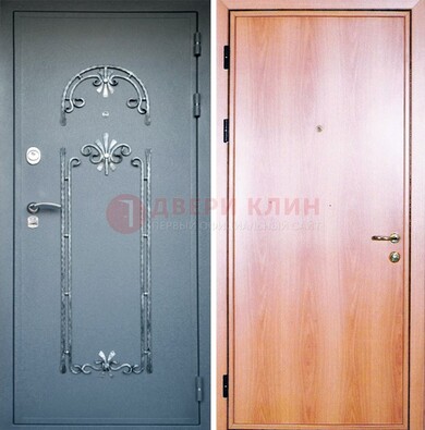 Железная дверь с ковкой ламинат внутри ДК-11 в квартиру в Иваново