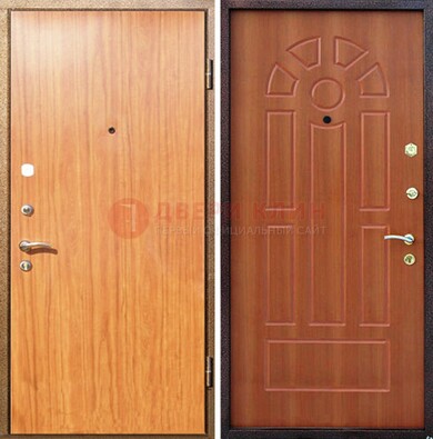 Светлая железная дверь с ламинатом МДФ внутри ДЛ-15 в Иваново