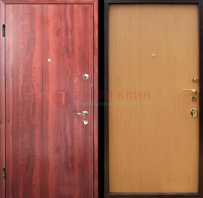 Красная железная дверь с ламинатом ДЛ-3 в Иваново