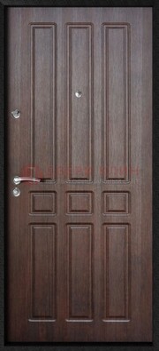 Темная железная дверь с МДФ ДМ-141 в панельный дом в Иваново
