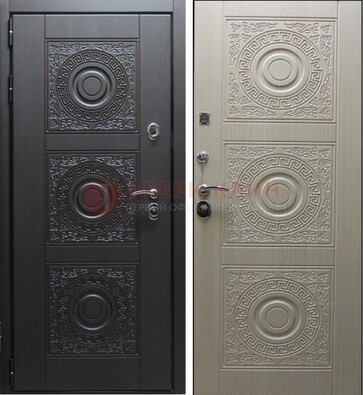 Темная стальная дверь с МДФ ДМ-161 для коттеджа в Иваново