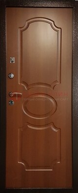 Коричневая металлическая дверь с МДФ ДМ-177 в Иваново