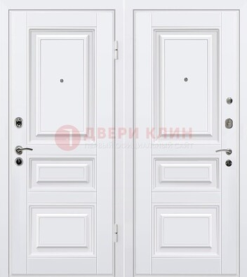 Белая металлическая дверь с МДФ ДМ-179 в Иваново