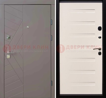 Коричневая стальная филенчатая дверь с МДФ ДМ-199 в Иваново