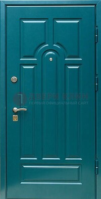 Синяя металлическая дверь с МДФ с двух сторон ДМ-1 в Иваново