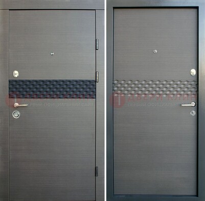 Темная стальная дверь с МДФ Венге ДМ-218 в Иваново