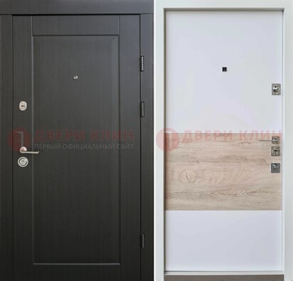 Черная металлическая дверь с белой МДФ внутри ДМ-230 в Иваново