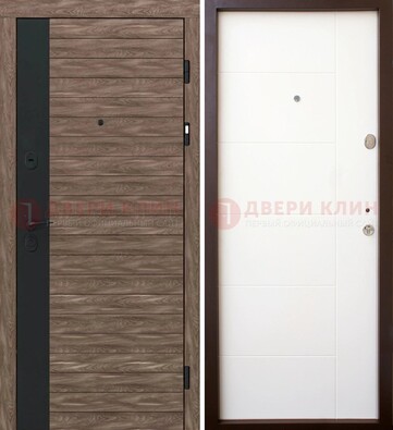 Темная металлическая филенчатая дверь c МДФ Беленый дуб ДМ-239 в Иваново