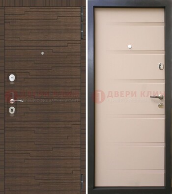 Коричневая  железная дверь c фрезерованной МДФ ДМ-248 в Иваново