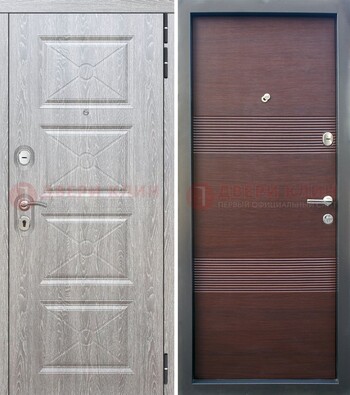 Серая филенчатая входная дверь МДФДМ-252 в Иваново
