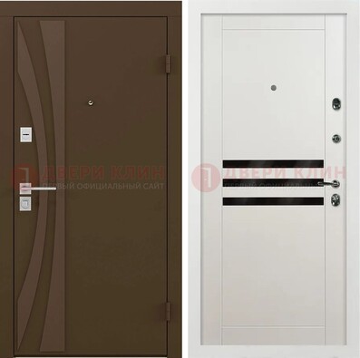 Стальная коричневая дверь с МДФ панелями ДМ-293 в Иваново