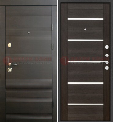 Металлическая входная дверь Темный орех с МДФ Шоколад со стелеком ДМ-301 в Иваново