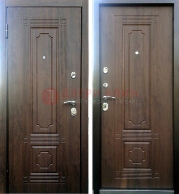 Коричневая металлическая дверь с МДФ ДМ-32 на дачу в Иваново