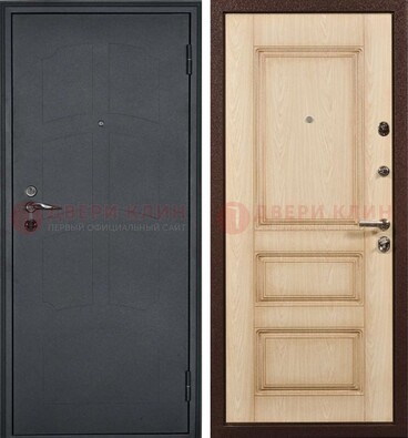 Черная металлическая дверь с МДФ ДМ-348 в Можайске