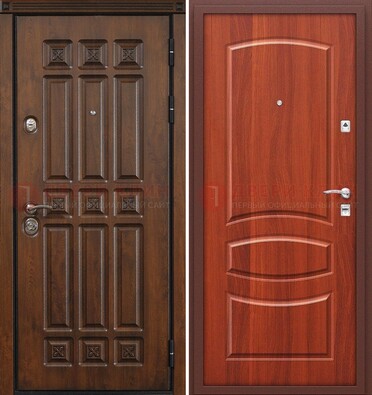 Темная металлическая дверь с МДФ и узором ДМ-364 в Иваново