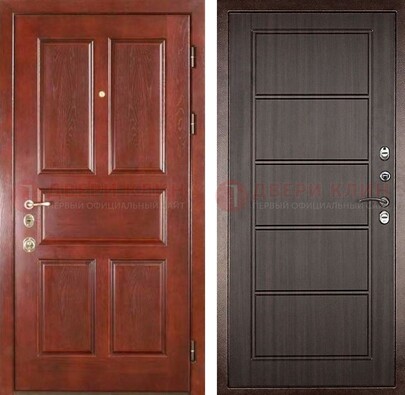 Красная металлическая дверь с МДФ в квартиру ДМ-387 в Иваново