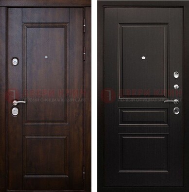 Классическая железная дверь с темными МДФ панелями ДМ-390 в Иваново
