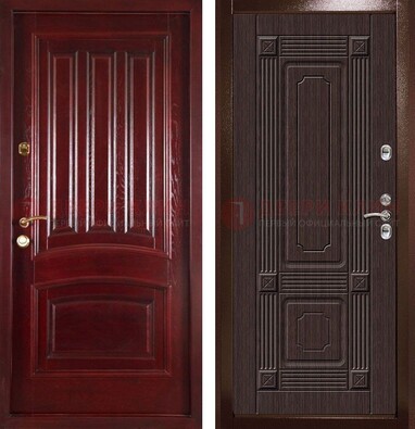 Красная стальная дверь с филенчатой МДФ ДМ-398 в Иваново