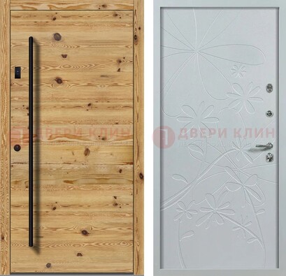 Металлическая дверь с МДФ в светлом цвете ДМ-412 в Иваново