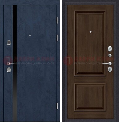 Синяя входная дверь МДФ с обеих сторон ДМ-473 в Иваново