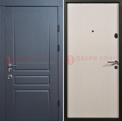 Темно-серая стальная дверь с МДФ хайтек ДМ-481 в Иваново