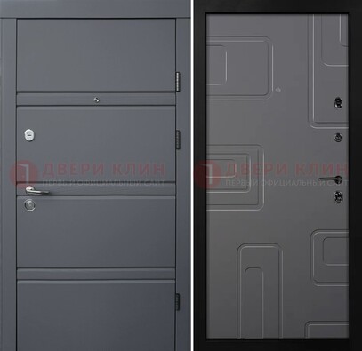 Серая металлическая дверь с МДФ в квартиру ДМ-485 в Иваново