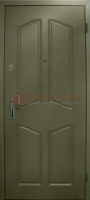 Зеленая стальная дверь с МДФ ДМ-49 в дом в Иваново