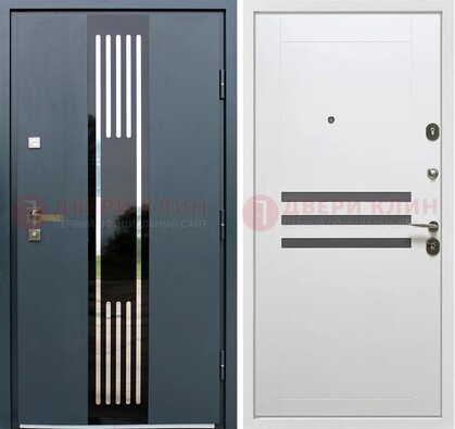 Темная квартирная дверь с разными МДФ ДМ-504 в Иваново