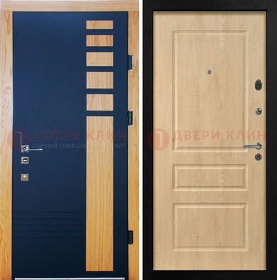 Двухцветная железная дверь с МДФ в квартиру ДМ-511 в Иваново