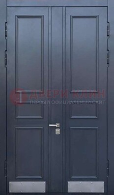 Черная двухстворчатая дверь для улицы с МДФ ДМ-535 в Иваново