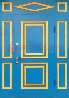 Синяя входная дверь для улицы с МДФ ДМ-541 в Иваново