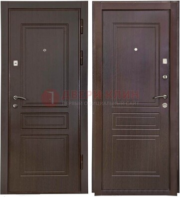 Антивандальная коричневая железная дверь с МДФ ДМ-61 в Иваново