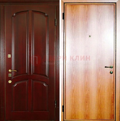 Темная железная дверь с массивом дуба ДМД-13 в Иваново