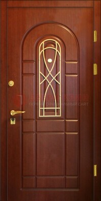Коричневая входная дверь с массивом дуба с рисунком ДМД-33 в Иваново