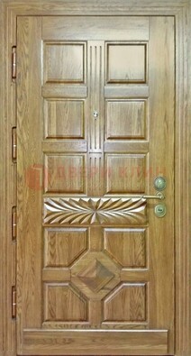 Светлая стальная дверь с массивом дуба и узором ДМД-63 в Иваново