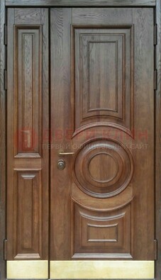 Коричневая двухстворчатая дверь с массивом дуба ДМД-71 в Иваново