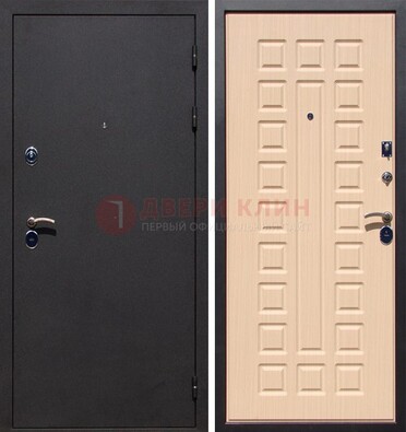 Черная стальная дверь с порошковым окрасом МДФ внутри ДП-102 в Иваново