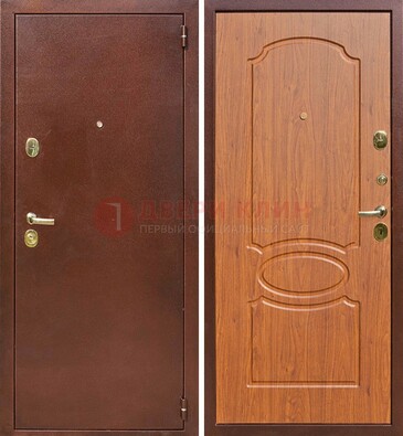 Коричневая стальная дверь с порошковым напылением ДП-137 в Иваново