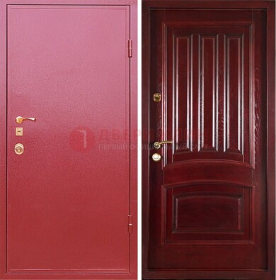 Красная металлическая дверь с порошковым напылением ДП-165 в Иваново